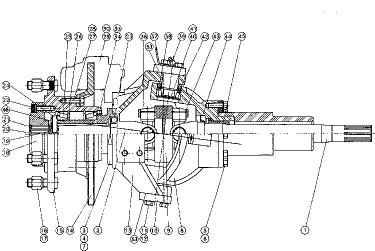 FPW steering axle, disk brake, hub