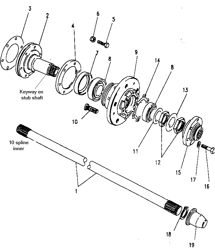 LandRover rear axle hub/drive shaft